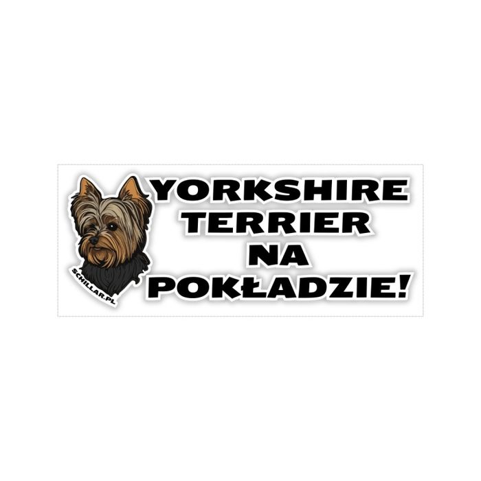 Naklejka na samochód z psem YORKSHIRE TERRIER NA POKŁADZIE york