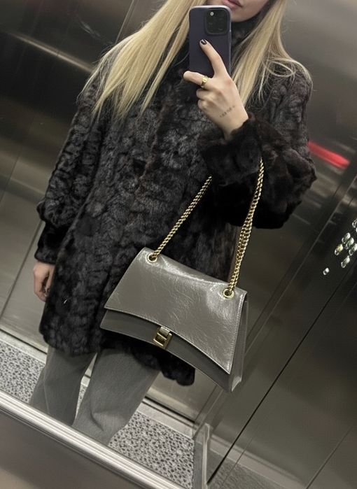 Шуба коричнева натуральна норка