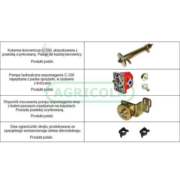 Wspomaganie kierownicy C-330 - siłownik montowany do osi płaskiej