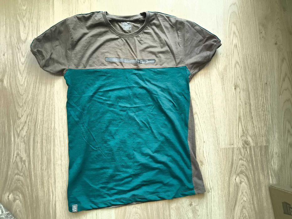 T-shirt zielono-brązowy 4-four Squares, rozmiar 38