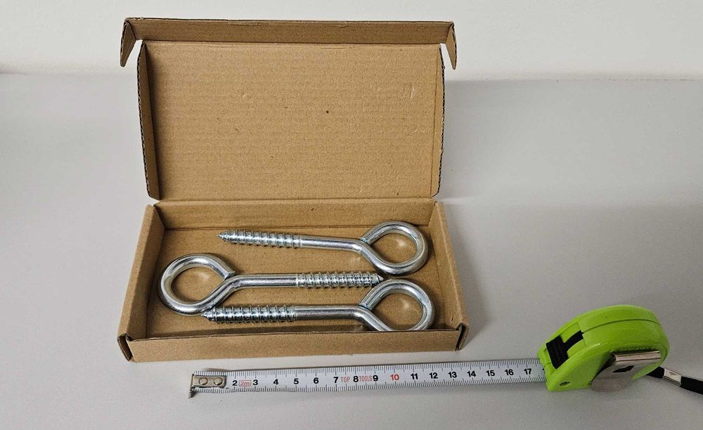 Zestaw 3 haków do huśtawki hamaka wkręcanych do drewna sufitowy 12,5cm
