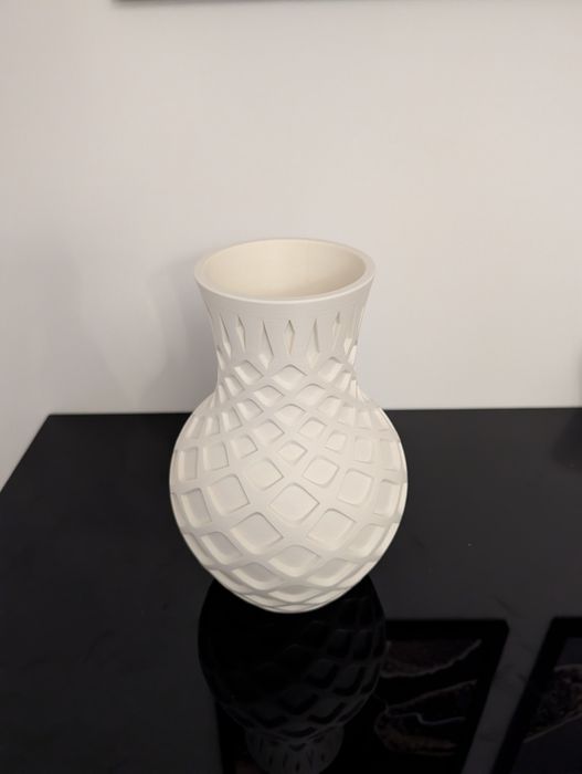 Wazon dekoracyjny nowoczesny biały plastikowy druk 3D