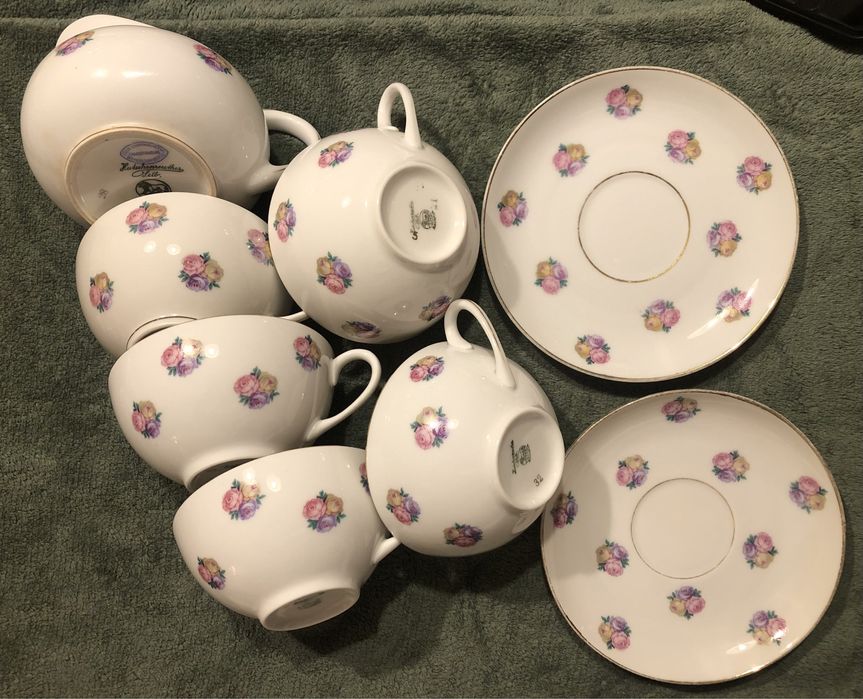 Filiżanki, , talerzyki cukiernica Bavaria Hutschene, mlecznik