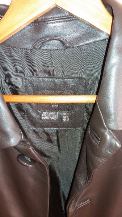 Casaco de Cabedal Novo Marca Zara