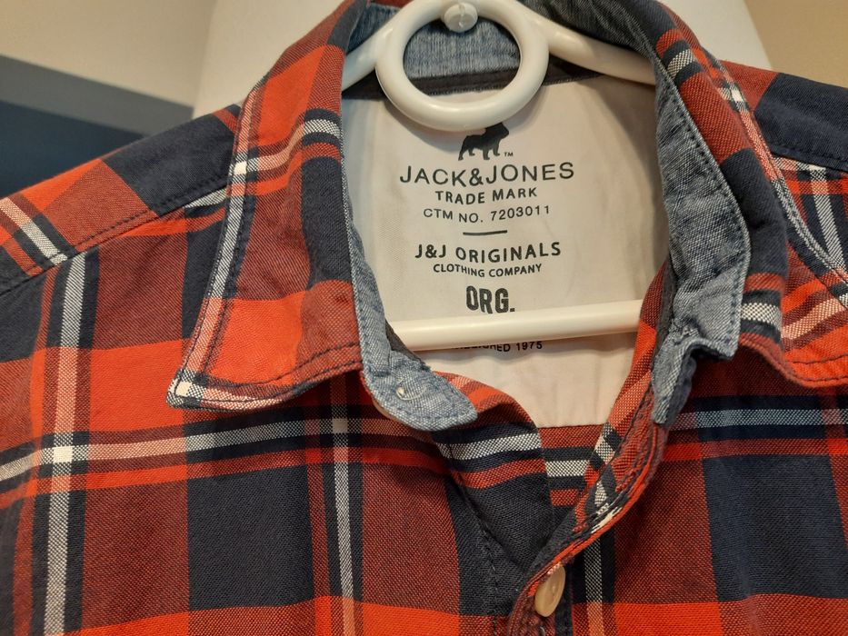 Koszula męska M Jask & Jones S długi rękaw, klasyczna kratka
