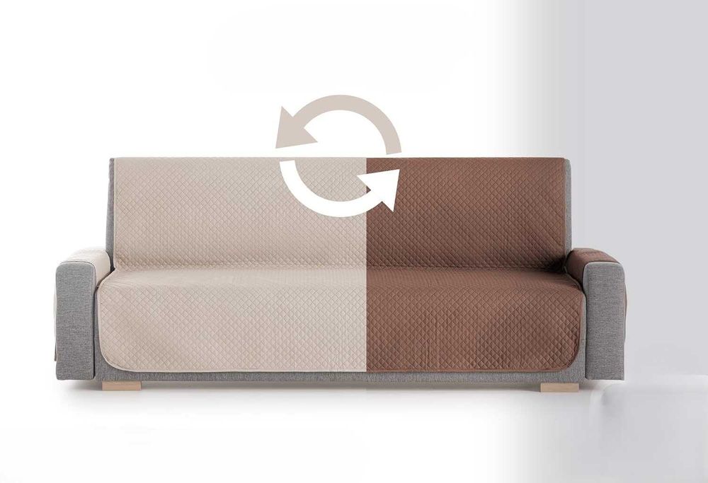 Textilhome – Ochronny pokrowiec na sofę 2-osobową, 110 cm, beżowy