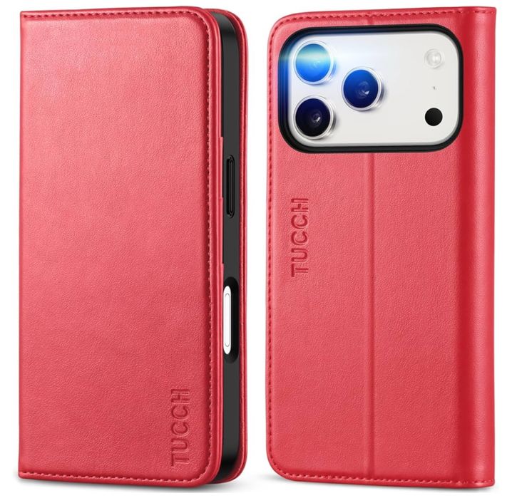 TUCCH Etui / Case do iPhone 17 Pro, kolor czerwony