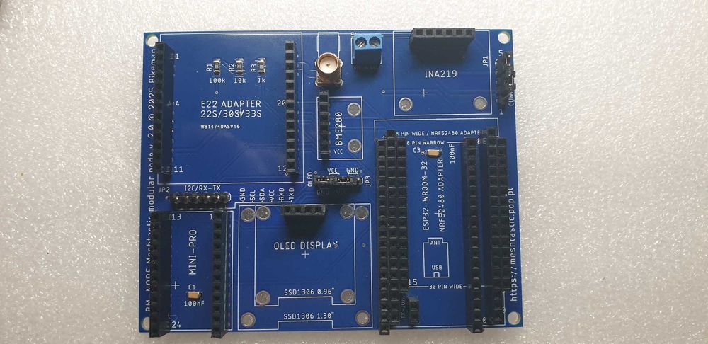 Meshtastic router NOD modularny BM-NODE DIY - zlutowany zestaw PCB