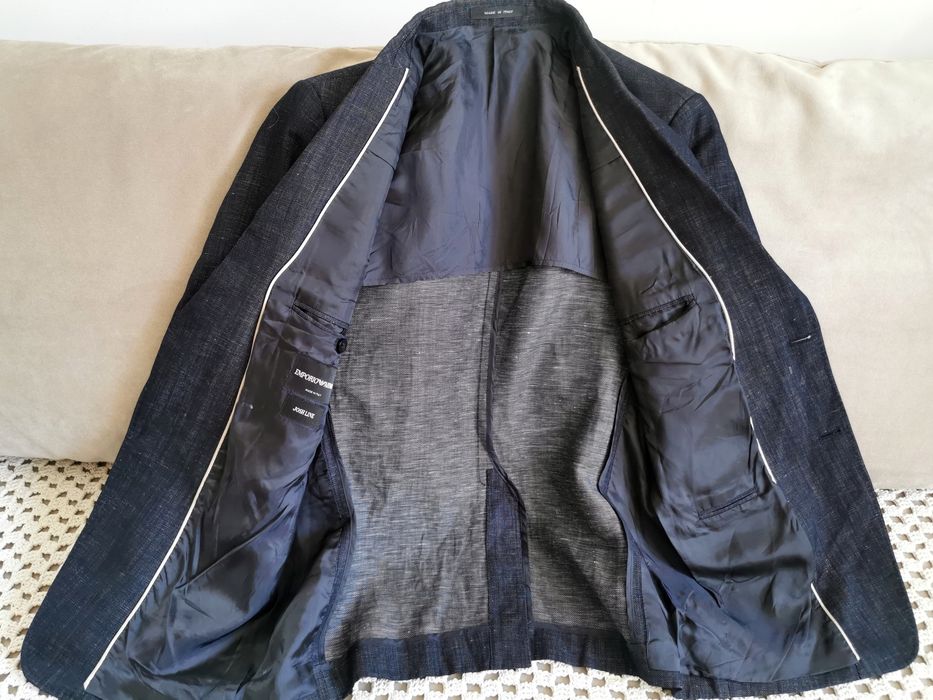 Emporio Armani marynarka premium wełna virginia + len