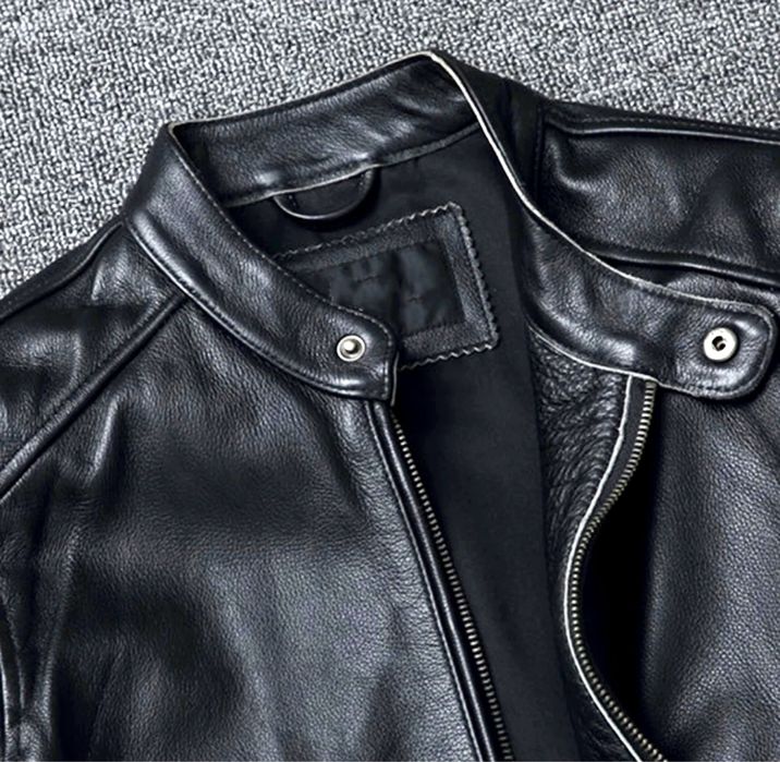 Kurtka skórzana męska vintage skóra naturalna bikerka ramoneska modna