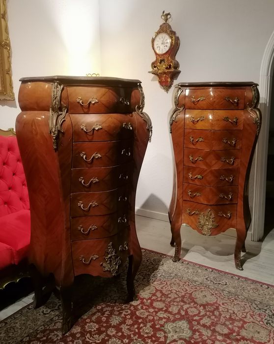 Par Camiseiros Chiffonnier Semainier Cómoda Gaveteiro Contador Luís XV