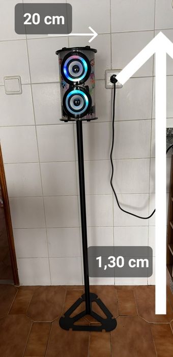 Coluna bluetooth com suporte 130cm / 20 cm