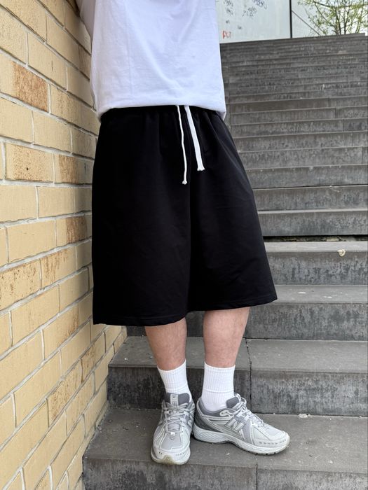 Широкі котонові шорти sweatshorts BAGGY-FIT baggy бегги багги jaded london type свитшортс oversize cotton shorts rummy чорні беггі шорти
