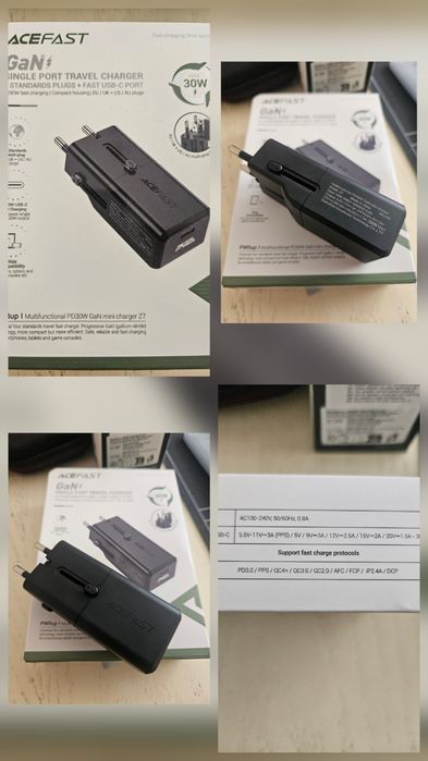 Acefast 30w Travel, Lencent 120w Travel, Gan тревел адаптери живлення