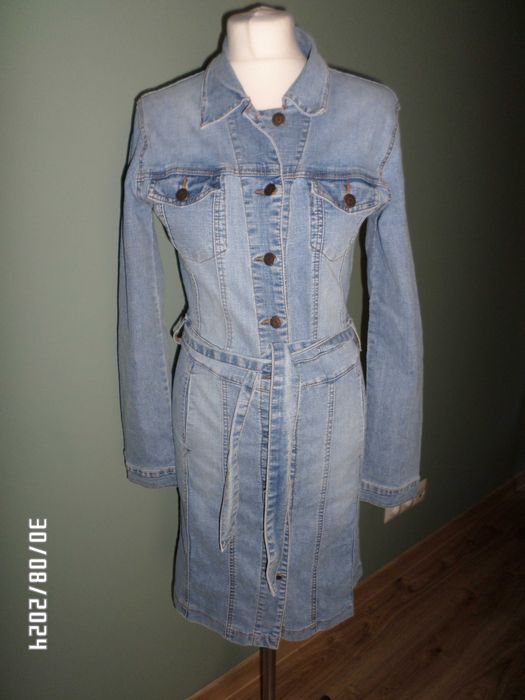 Firmowa super sukienka jeans-S/M-36/38
