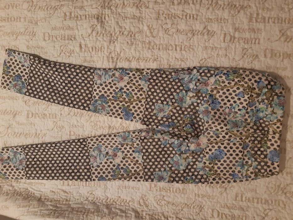 Spodnie Sobora XS kropki kwiaty