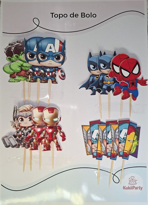 Topos de bolo festas decoração