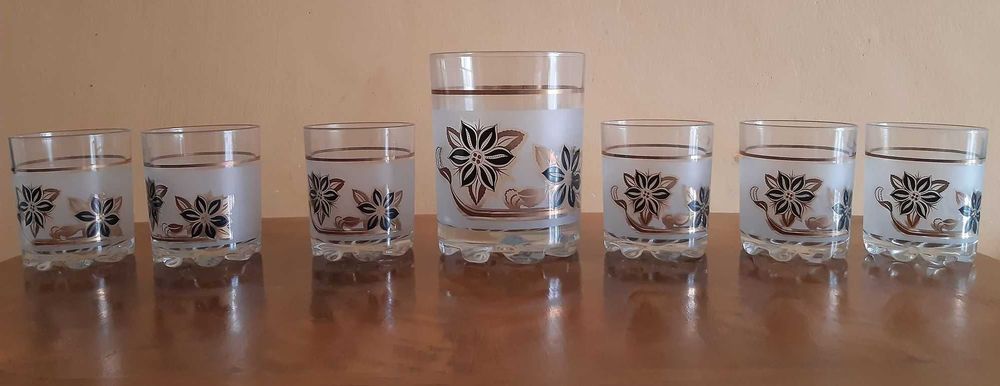 Pełny komplet - szklanki, pojemnik na lód + szczypce - DeValBor Italy