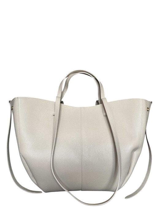 Torebka damska Vera Pelle Shopperka skóra naturalna KREMOWA MAXI