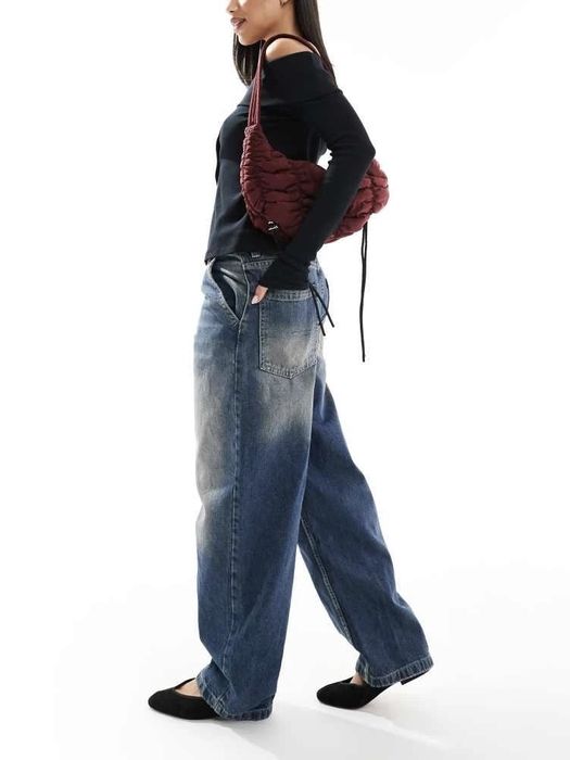 Джинси BERSHKA Skater Fit (S / M) Жіночі Сині Оригінал Скейтер Широкі