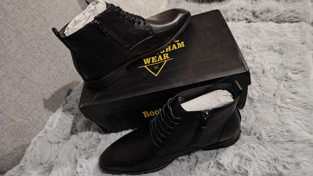 Męskie buty Birmingham Wear John Czarne 100% skóra