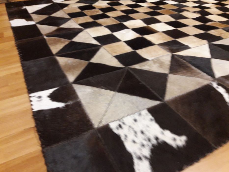 Килим зі шкір корови та верблюда кожаный ковёр из шкур коров и верблюд ...