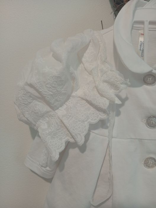 Ubranko na chrzest 68 vintage sukienka płaszczyk bonetka