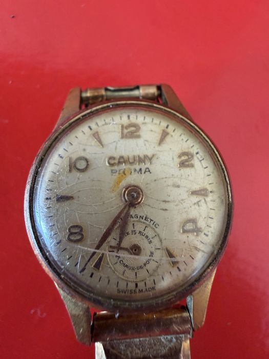 Relógio antigo Cauny Prima (Swiss Made) – para restauro/peças