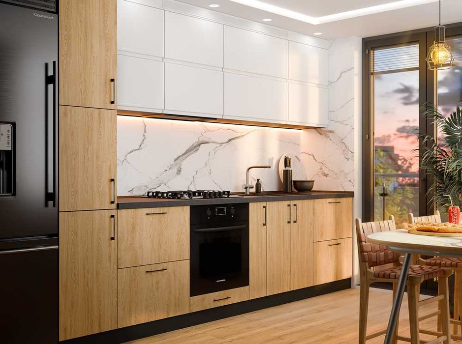 Кухня "SONATA" фабрика Віп-Мастер / модульна кухня / Фасад  шпон