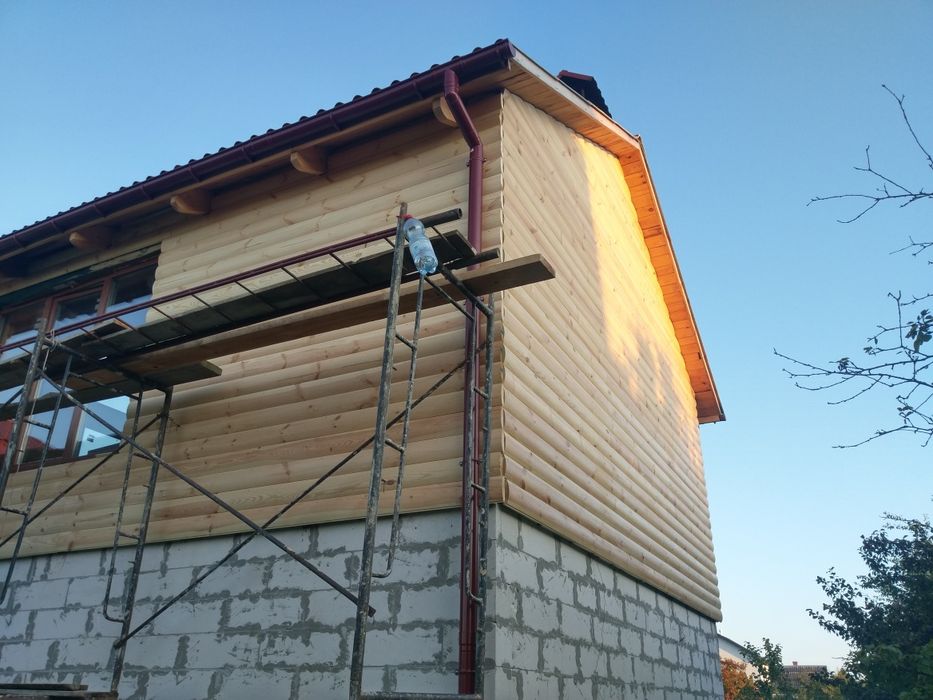 Монтаж вагонки, фальш бруса, блок хауса