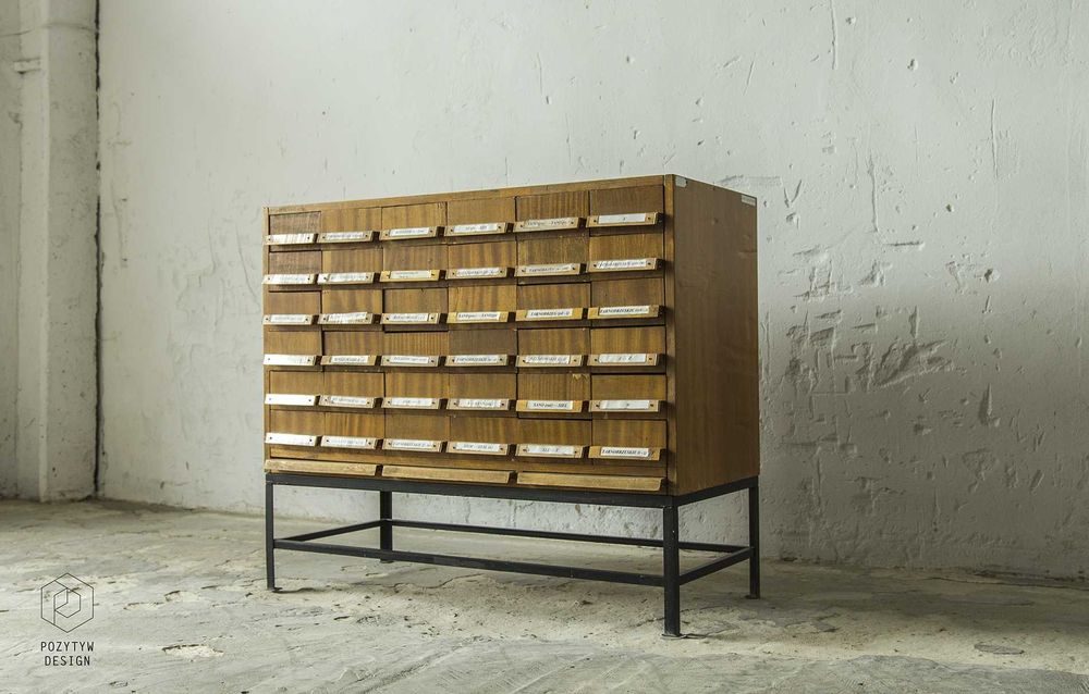 Szafaka katalogowa vintage komoda PRL