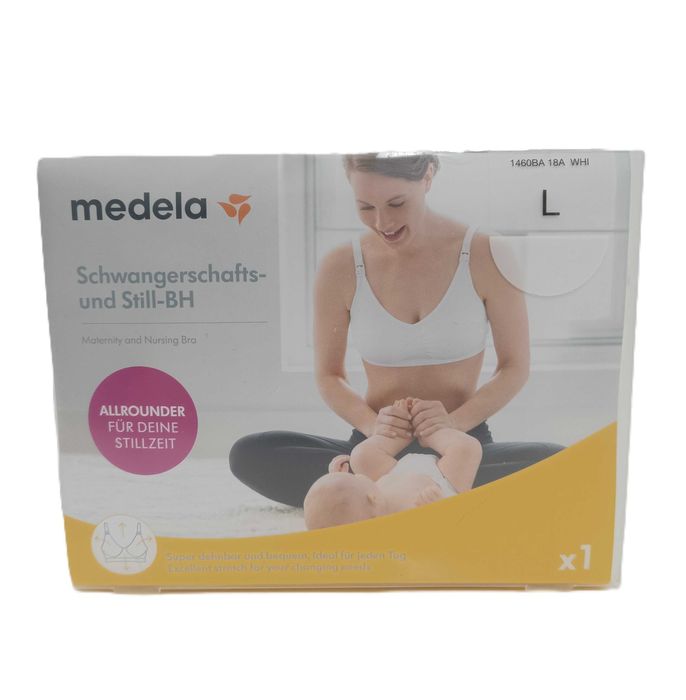 bezszwowy biustonosz ciążowy i do karmienia Medela rozm L Biały