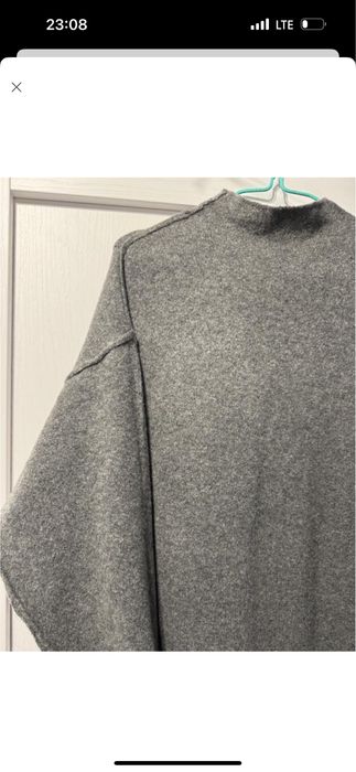 Тепла сіра базова сукня плаття zara s m l, мілі