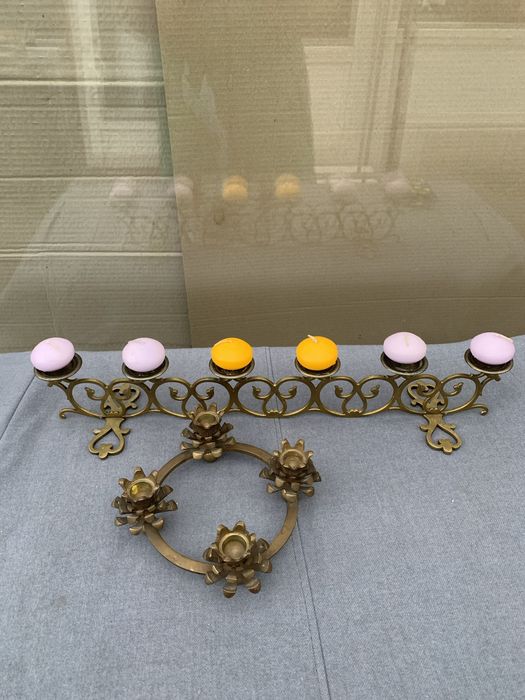 Бронзовые подсвечники . Бронза . Подсвечник .