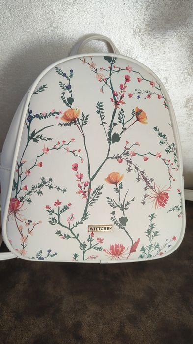 Plecak Wittchen biały w kwiaty