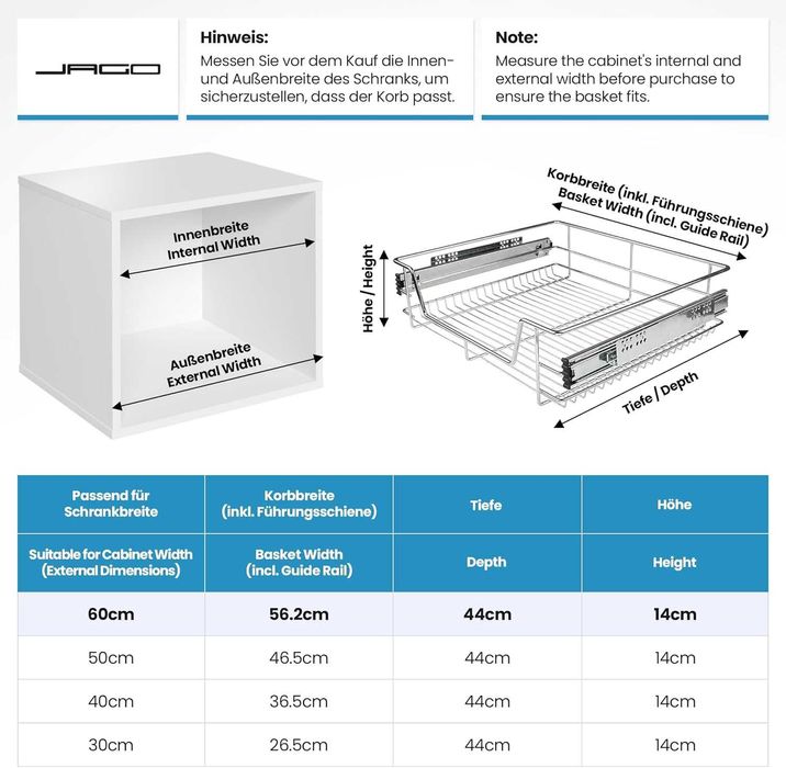 Nowa szuflada teleskopowa / wkład / kosz / prowadnice / 50cm !K323!