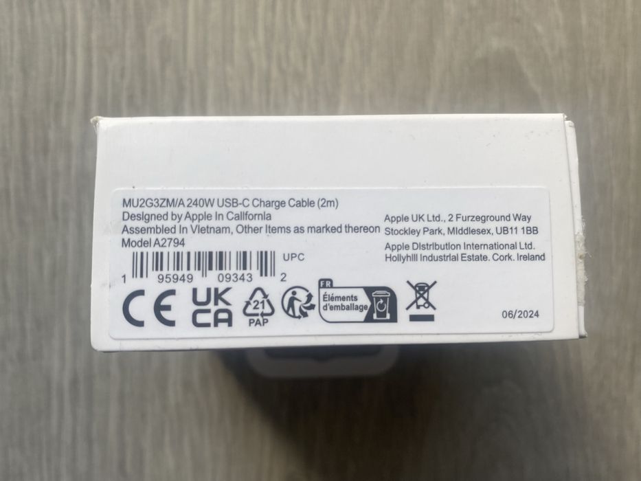 Oryginalny Kabel USB-C / USB-C Apple iPhone w oplocie / tkany 240W 2m  Okazja