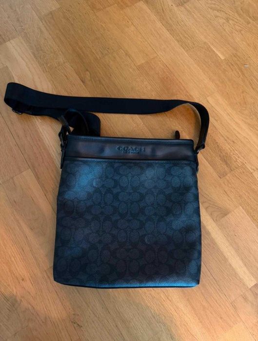 Coach Gotham Slim Crossbody Shoulder Bag in Signature Canvas (Charcoal BLack)