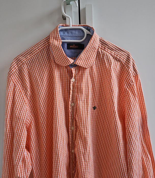 Morris Stockholm męska koszula w kratę pomarańczowa 43  XL