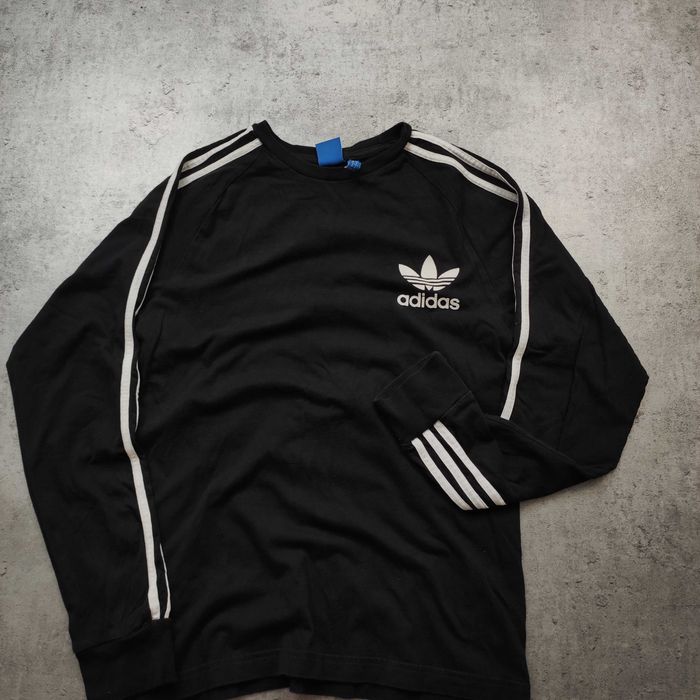 MĘSKA Koszulka Bluzka Długi Rękaw Czarna Adidas California Bawełna