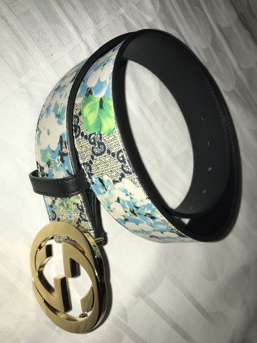 Ремень Gucci Supreme Blooms Belt Gold GG Buckle