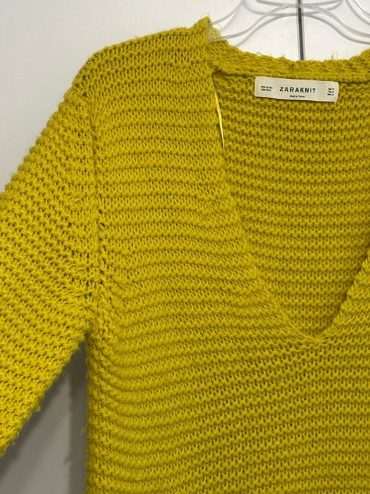 Zara ciepły sweterek damski M-L zółty