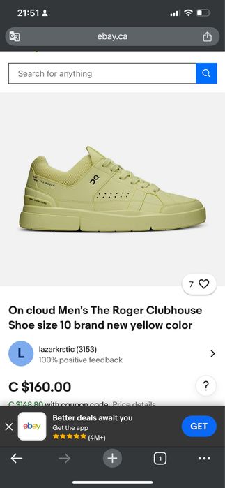 Кеди On cloud Men's The Roger Clubhouse р.44/28/10