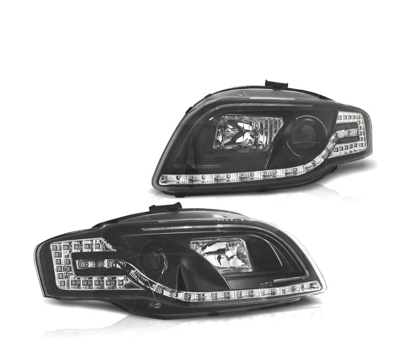 FARÓIS LED AUDI A4 B7 04-08 PRETO