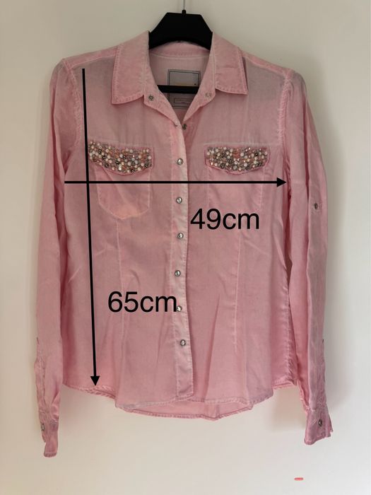 Koszula damska Dshe Milano różowa, kamienie, M