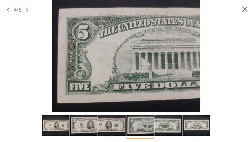 Banknot $ 5 dolarów USA 1977r / St. 5