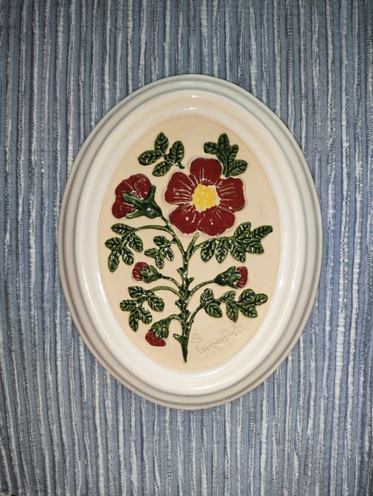 „GABRIEL SWEDEN" obrazek dzika róża.Piękny owalny dekoracyjny,subtenyl