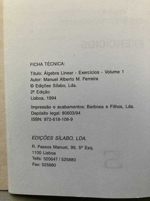 Álgebra Linear - Exercícios - Volume 1