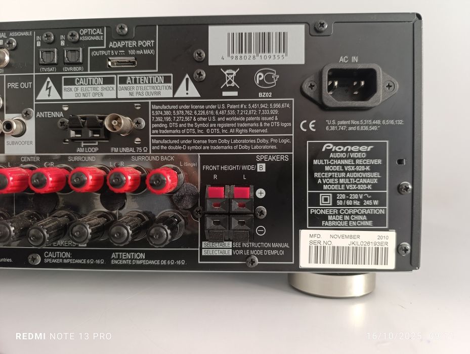 Pioneer VSX 920 Amplificador AV