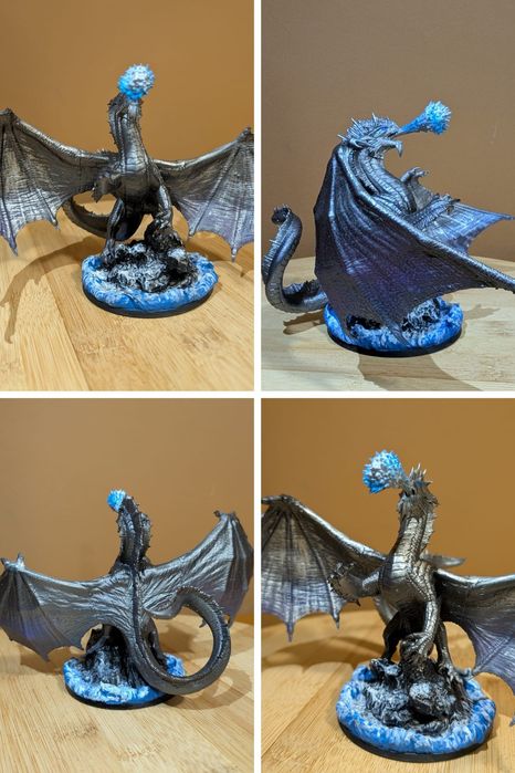 Dragão Azul - pintado à mão